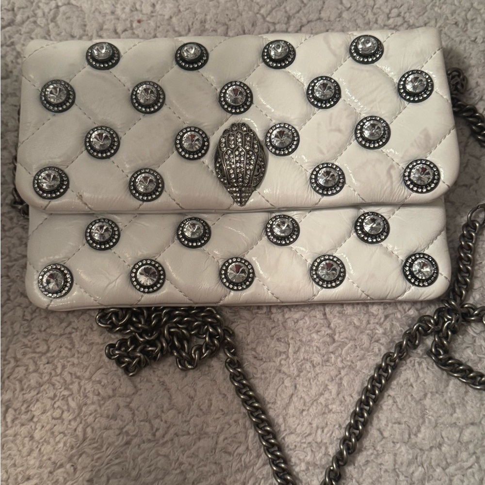 Kurt Geiger Elegant White Quilted Chain Bag